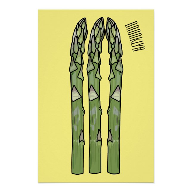 Asparagus cartoon illustration  poster (Front)