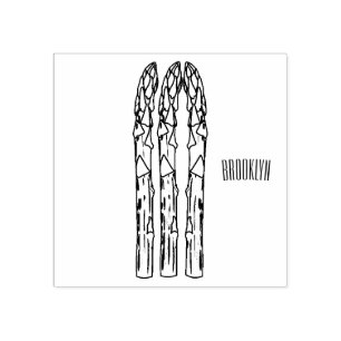Asparagus cartoon illustration rubber stamp
