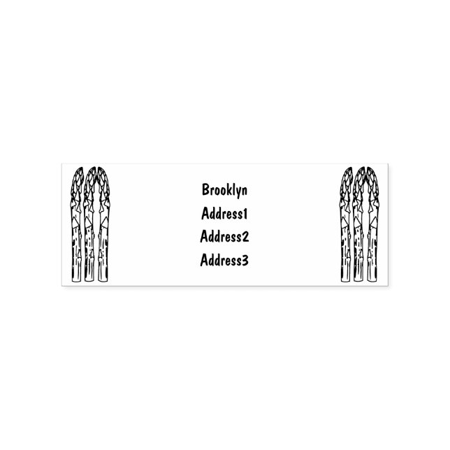 Asparagus cartoon illustration rubber stamp (Imprint)