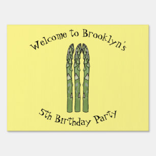 Asparagus cartoon illustration sign