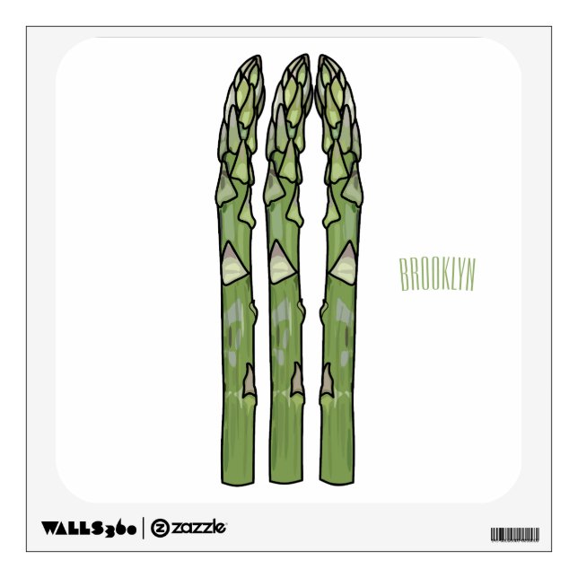 Asparagus cartoon illustration  wall decal (Front)