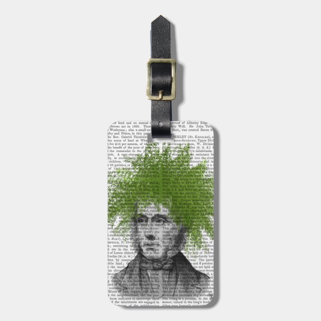 Asparagus Fern Head Plant Head Luggage Tag (Front Vertical)