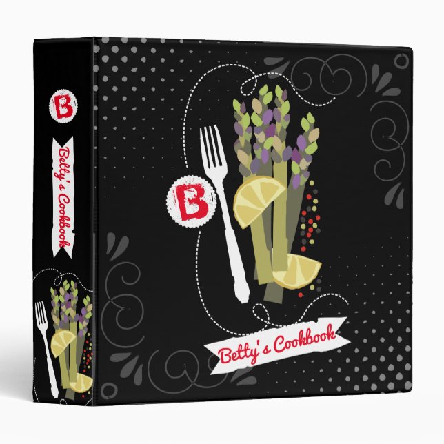 Asparagus fork lemon recipe cookbook binder (Front/Spine)