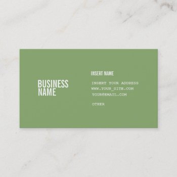 Asparagus Format With Columns Condensed Fonts Business Card by RicardoArtes at Zazzle
