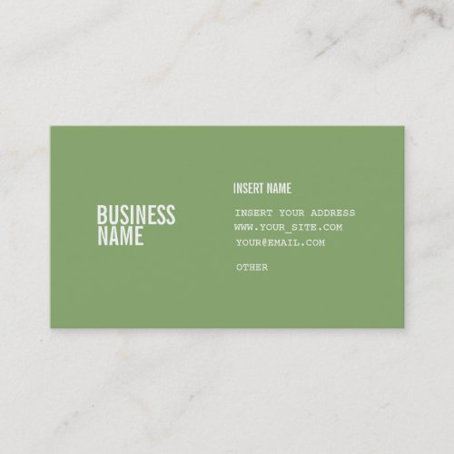 Asparagus Format With Columns Condensed Fonts Business Card