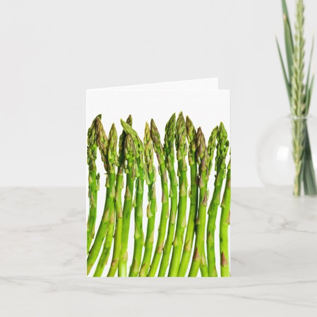 Asparagus on White - Customized Veggie Background Card (Front)