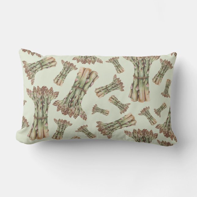 Asparagus Pattern Lumbar Pillow (Front)