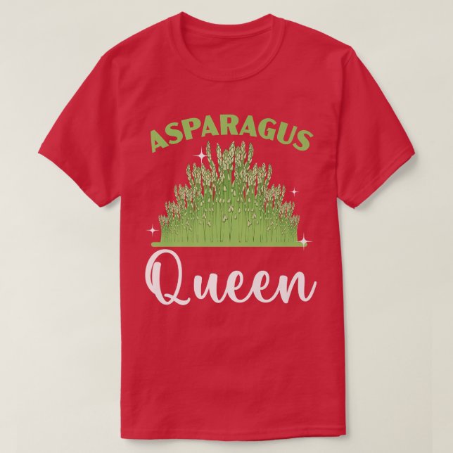 Asparagus Queen Vegan Vegetable  T-Shirt (Design Front)