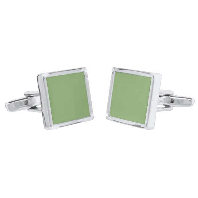 Asparagus (solid color) cufflinks (Angled)