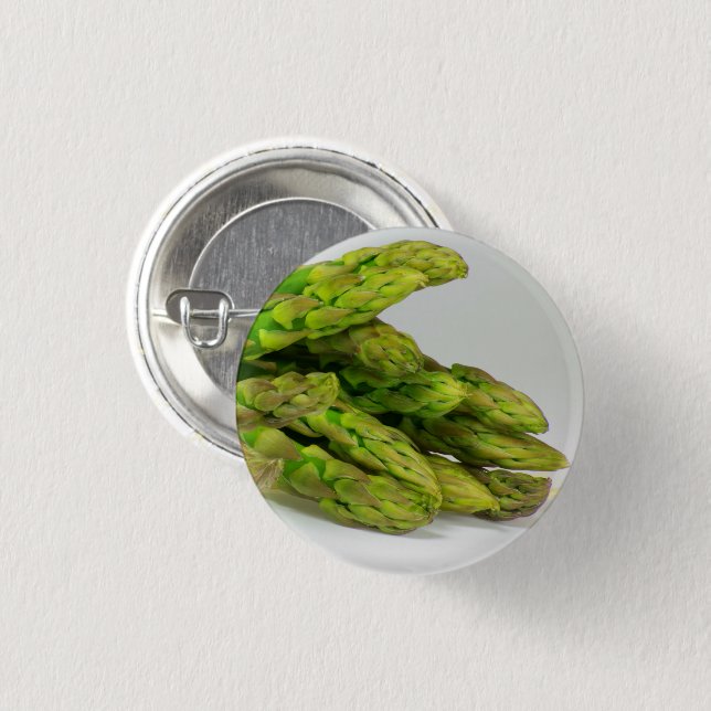 Asparagus Spear Tips Pinback Button (Front & Back)