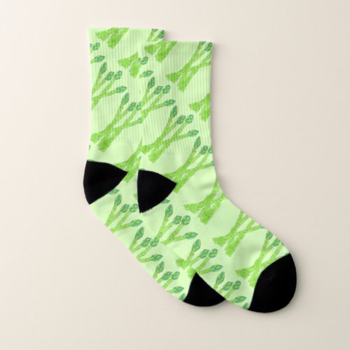 Asparagus Spears Green Garden Vegetable Socks
