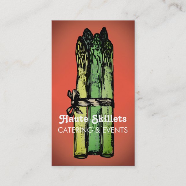 Asparagus spears vegetable vegan chef catering business card (Front)