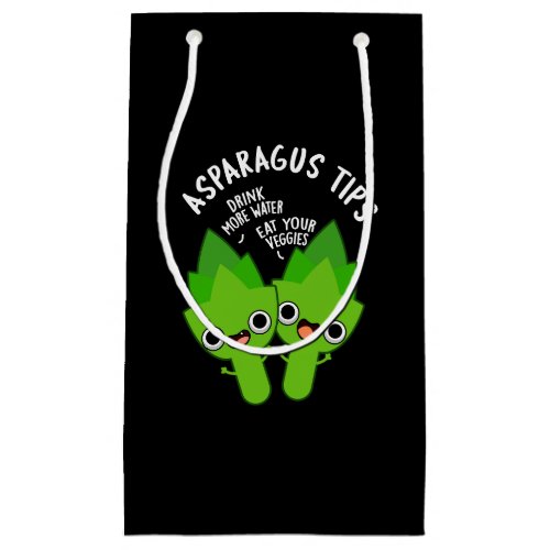 Asparagus Tips Funny Veggie Pun Dark BG Small Gift Bag