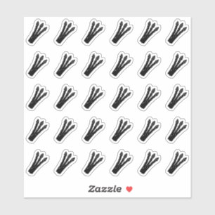 Asparagus Wedding Place Card Meal Menu Choice Sticker