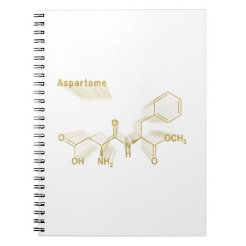 Aspartame artificial sweetener gold notebook