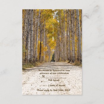 Aspen Alley In Autumn Wedding Rsvp Invitation by ChristyWyoming at Zazzle