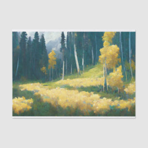 Aspen Autumn Forest Mountain Painting Tissue Paper