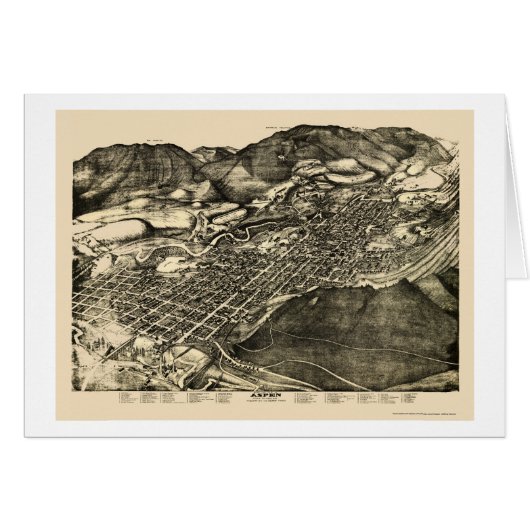 Aspen, CO Panoramic Map - 1893 Cards (Front Horizontal)