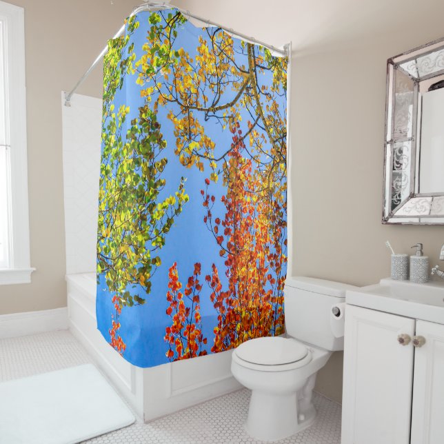 Aspen Color Candy // Fall Leaf Colors Shower Curtain (In Situ)