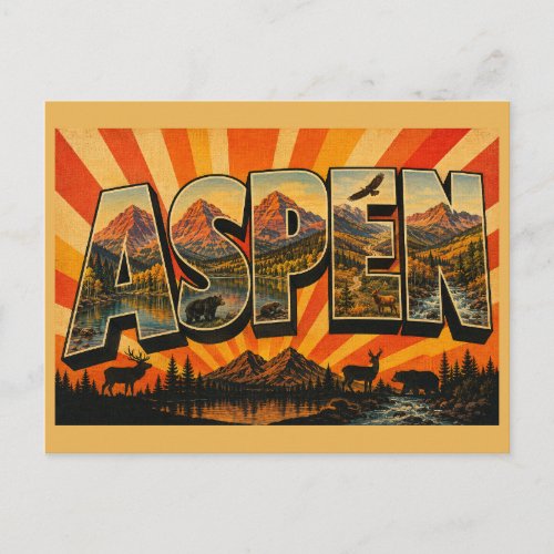 Aspen Colorado Alpine Lake Mountain Art Postcard