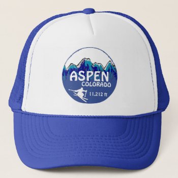 Aspen Colorado Blue Ski Art Hat by ArtisticAttitude at Zazzle