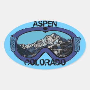 Aspen Colorado blue snow goggles stickers