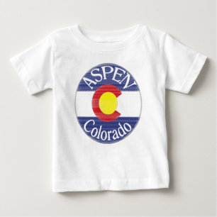 Aspen Colorado circle flag baby tee
