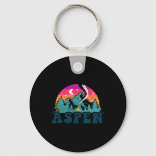 Aspen Colorado Co Mountain Skiing Vintage 80s Aspe Keychain