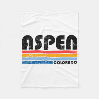 Aspen Colorado Co Mountain Skiing Vintage Aspen Sk Fleece Blanket