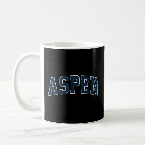 Aspen Colorado CO Vintage Sports Navy  Coffee Mug