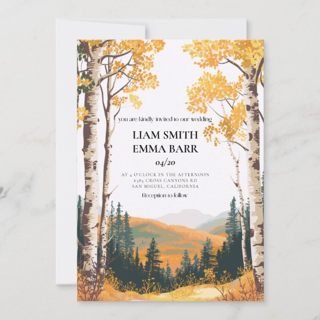 Aspen Colorado Destination Wedding Invitation (Front)