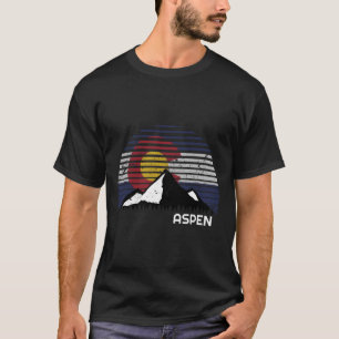 Aspen Colorado Flag - Co Bluebird Day Mountain T-Shirt