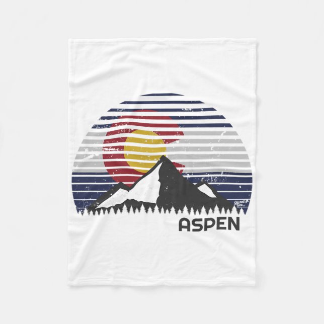Aspen Colorado Flag - Co Mountain  Fleece Blanket (Front)