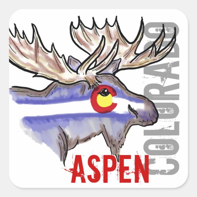 Aspen Colorado flag elk design stickers (Front)