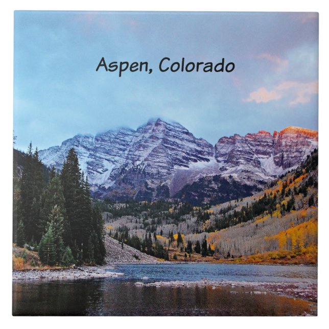 Aspen, Colorado landscape photograph, Ceramic Tile (Front)