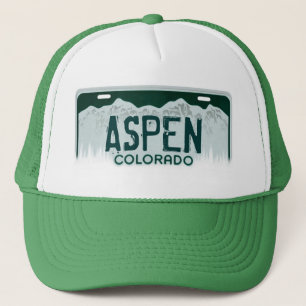Aspen Colorado license plate souvenir hat