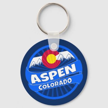 Aspen Colorado Mountain Burst Keychain by ArtisticAttitude at Zazzle