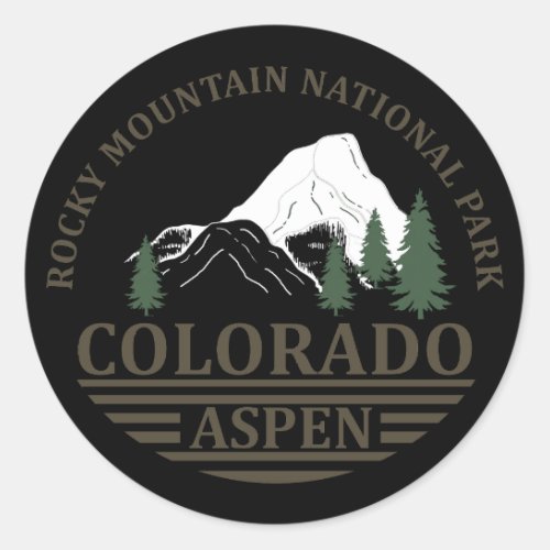 Aspen Colorado mountains Classic Round Sticker