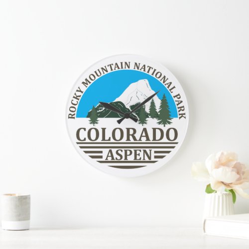 Aspen Colorado mountains Large Clock