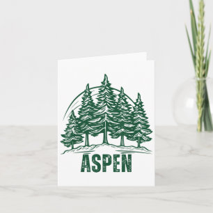 Aspen Colorado Mountains Ski Pine Tree Outdoor Usa Card