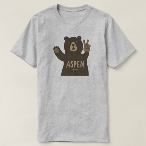 Aspen Colorado Peace Bear T_Shirt