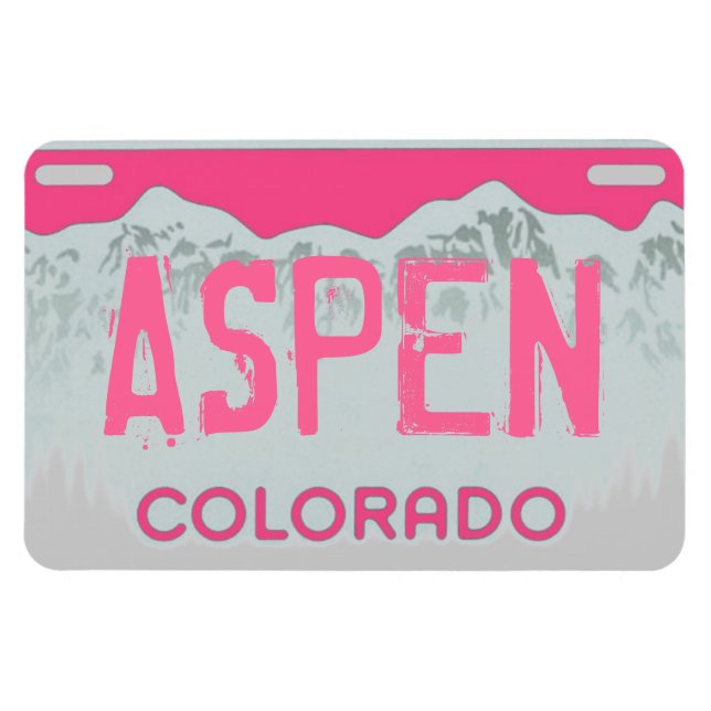 Aspen Colorado pink license plate magnet (Horizontal)