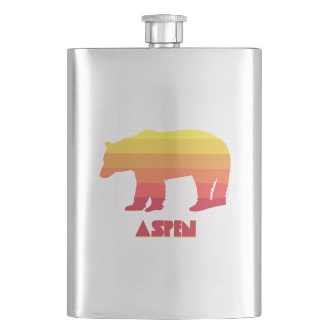 Aspen Colorado Rainbow Bear Flask (Front)