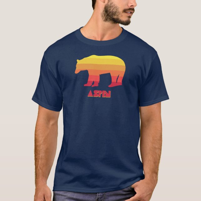 Aspen Colorado Rainbow Bear T-Shirt (Front)