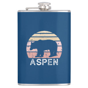 Aspen Colorado Retro Bear Flask