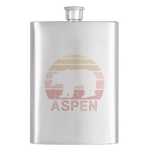 Aspen Colorado Retro Bear Flask