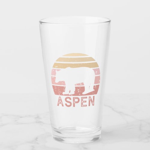 Aspen Colorado Retro Bear Glass