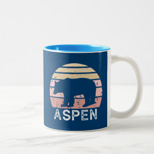 Aspen Colorado Retro Bear Two-Tone Coffee Mug