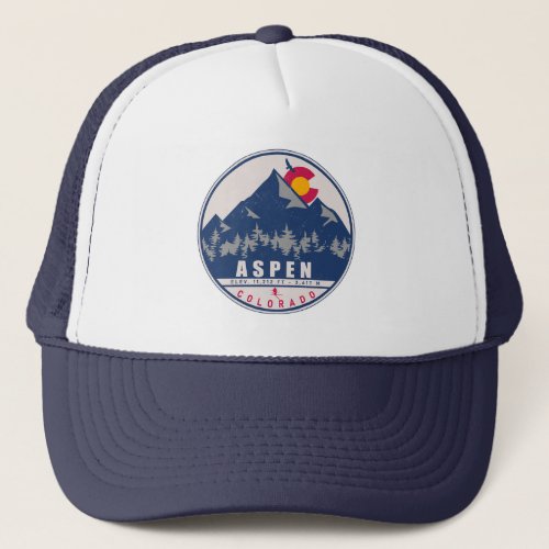 Aspen Colorado Retro Sunset Souvenirs 80s Trucker Hat
