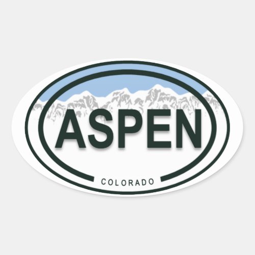 Aspen Colorado Rocky Mountain Oval Sticker